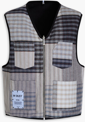 McQ Reversible checked cotton-flannel vest