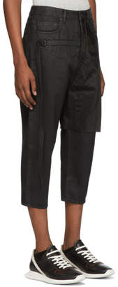 Rick Owens Black Combo Collapse Cropped Jeans