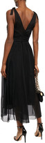 Thumbnail for your product : Forte Forte Chantilly Lace-paneled Silk-chiffon Midi Wrap Dress