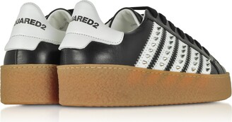 DSQUARED2 Black Studded Leather Women's Sneakers