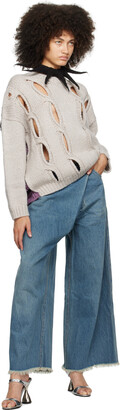OPEN YY Gray & Purple Cutout Sweater