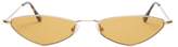 Thumbnail for your product : Eliza J Andy Wolf Oval Metal Sunglasses - Womens - Light Brown