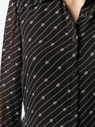 MICHAEL Michael Kors Monogram-Print Semi-Sheer Shirt Dress