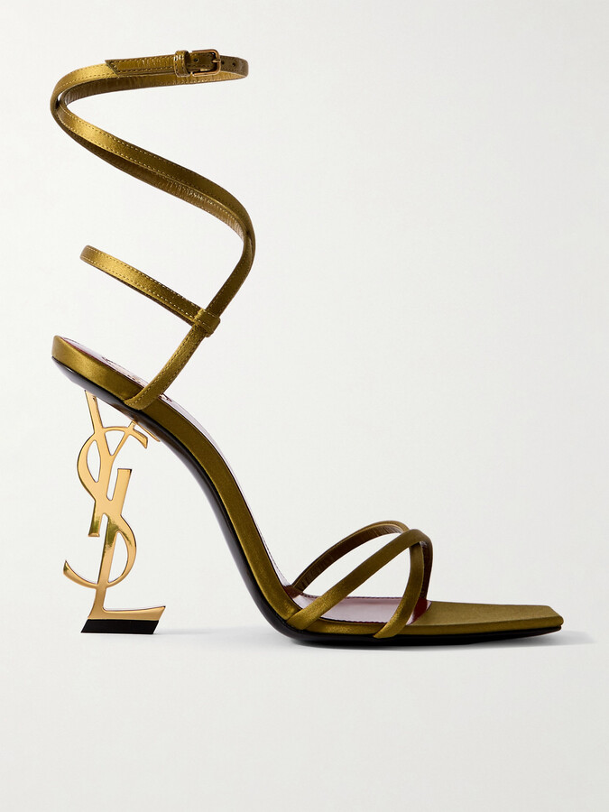 Saint Laurent Opyum Satin Sandals - Gold