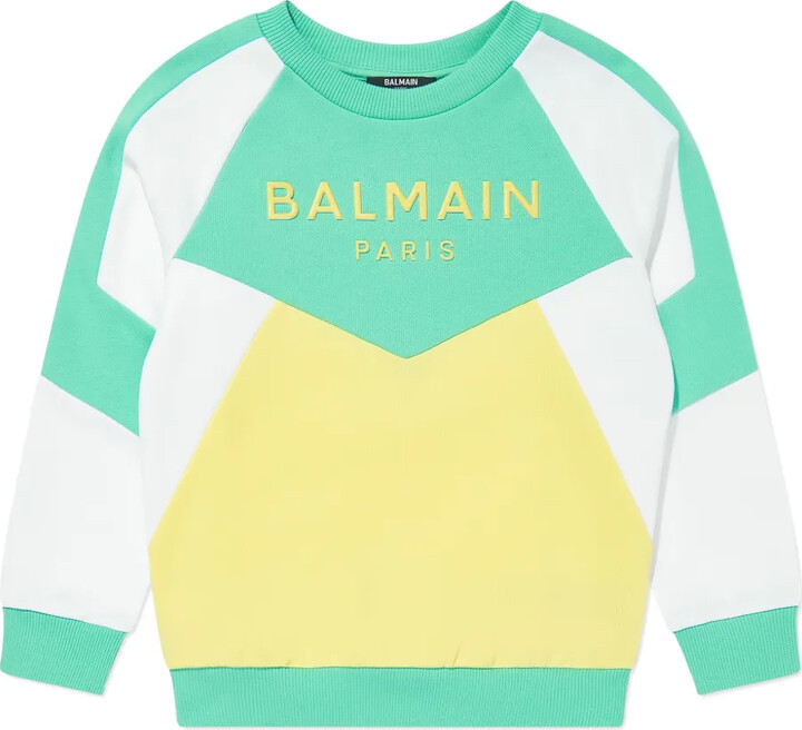 Balmain Kids Colour-Block Cotton Sweatshirt