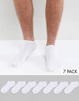 Thumbnail for your product : ASOS Design DESIGN trainer socks in white 7 pack