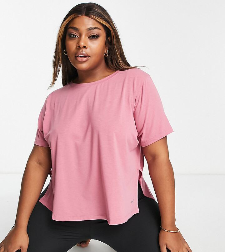 pink plus size nike shirt