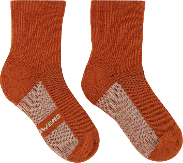 Rick Owens Kids Orange Jacquard Socks