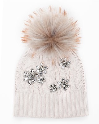 Juicy Couture Embellished Chunky Cable Beanie