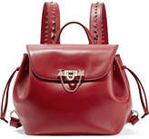Valentino - Demilune Studded Leather Backpack - Red