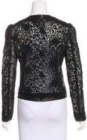 Thumbnail for your product : Valentino Leather-Accented Lace Jacket