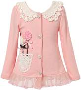 Thumbnail for your product : Richie House Girls' Knit Cardigan with Flower Details RH1431-C-02-3/4