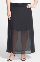 Thumbnail for your product : Bellatrix Slit Front Woven Maxi Skirt (Plus Size)