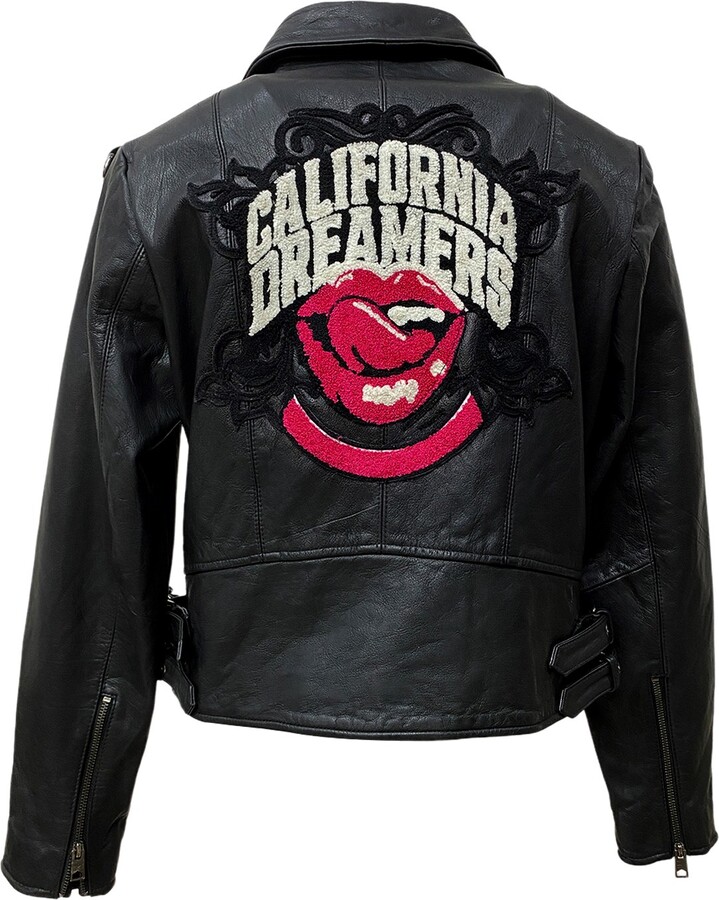 Zastastudio Black Dreamers Women Zipper Biker Leather Jacket With Chains