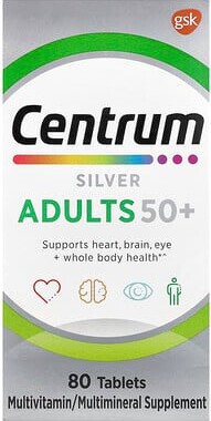 Centrum Centrum, Silver, Adults 50+, 80 Tablets