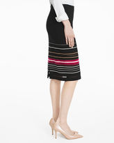 Thumbnail for your product : White House Black Market Striped Hem Mesh Inset Ponte Pencil Skirt