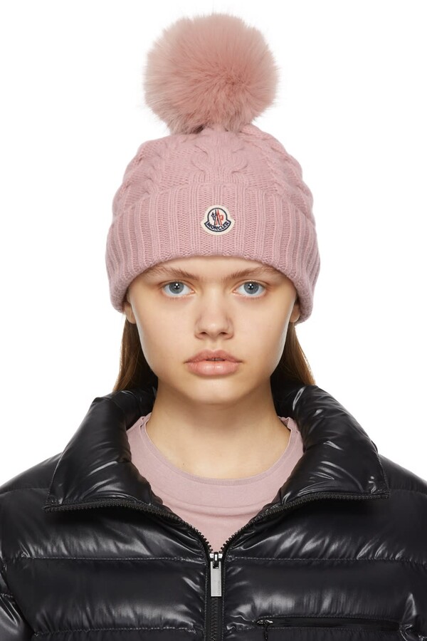 Moncler Pink Pompom Beanie - ShopStyle Hats