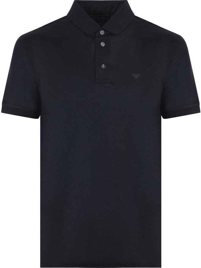 Emporio Armani Eagle-patch short-sleeve polo shirt - ShopStyle