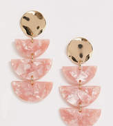 Thumbnail for your product : Accessorize exclusive pink resin and gold mix tiered earrings