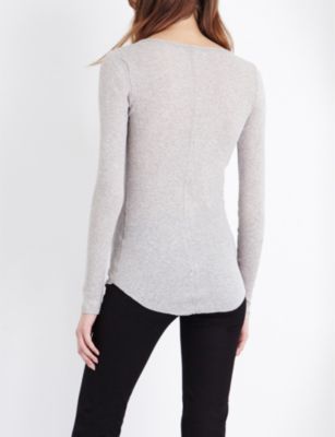 Joseph Ribbed cotton and cashmere-blend top