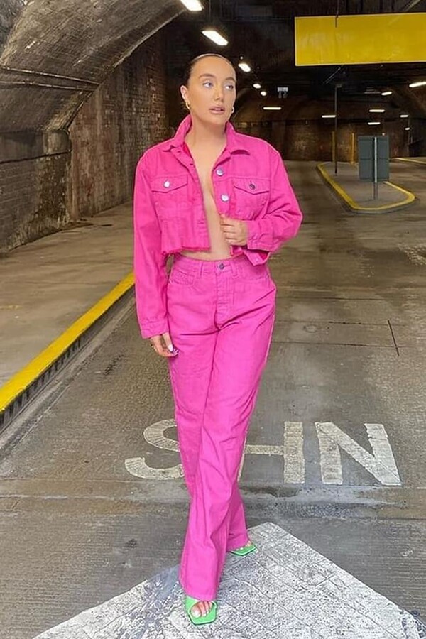 pink denim jacket uk