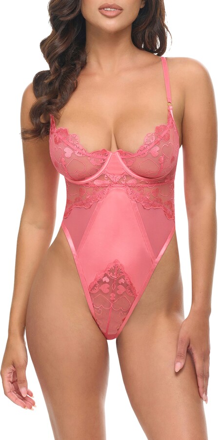 Oh La La Cheri Alicia Underwire Lace & Mesh Teddy