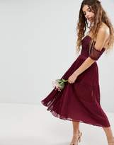Thumbnail for your product : ASOS Design Bridesmaid Premium Guipure Lace Panelled Midi Dress