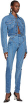 Thumbnail for your product : Thierry Mugler Blue Spiral Denim Jacket