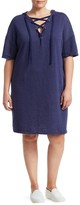 Thumbnail for your product : Slink Jeans, Plus Size Lace-Up Cotton Hooded Dress