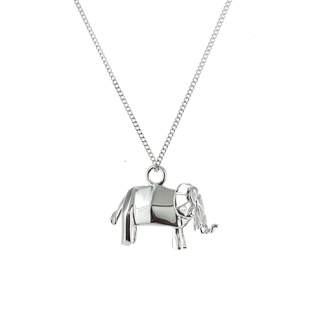 Origami Jewellery Mini Elephant Necklace Silver