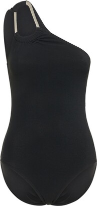Stretch jersey one shoulder swimsuit