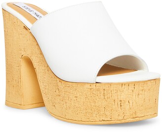 steve madden white platform heels