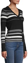 Thumbnail for your product : Design History Stripe Rib-Knit Wrap Top