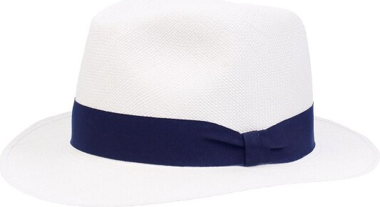 Wigens WigensMen'sPajaToquillaStrawPanamaHatwithGrosgrainBand,Xlarge,Navy