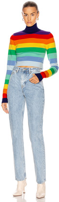 Paco Rabanne Striped Turtleneck Sweater in Rainbow Stripes | FWRD