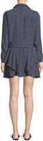 Thumbnail for your product : Halston Smocked-Waist Dot-Print Mini Skirt