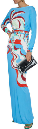 Emilio Pucci Belted Printed Jersey Gown