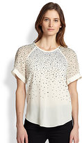 Thumbnail for your product : Rebecca Taylor Silk Rhinestone-Embellished Top