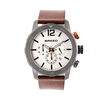 Breed Unisex Adult Brown Leather Strap Watch-Brd7204