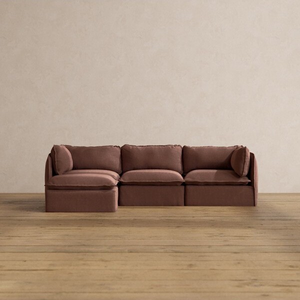 Anabei ModularWashable3-SeaterSectionalinChestnut|Memorix+Seat|ContourPillow