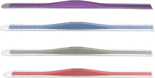 Westcott 12 Pack: Assorted Aluminum Ruler With Finger Grip