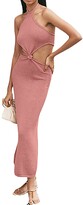 Thumbnail for your product : NINALUNA Women Sexy Halter Neck Waist Cut Out Long Maxi Dress y2k Backless Off Shoulder Street wear Club Pencil Dress (Brown M)