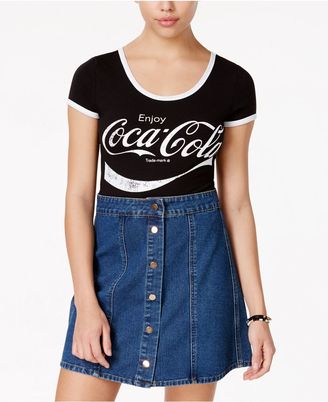 Hybrid Juniors' Coca-Cola Contrast-Trim Bodysuit
