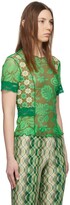 Thumbnail for your product : Anna Sui Green Paradisiac Combo Mesh T-Shirt