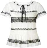 Thumbnail for your product : RED Valentino lace insert shortsleeved blouse