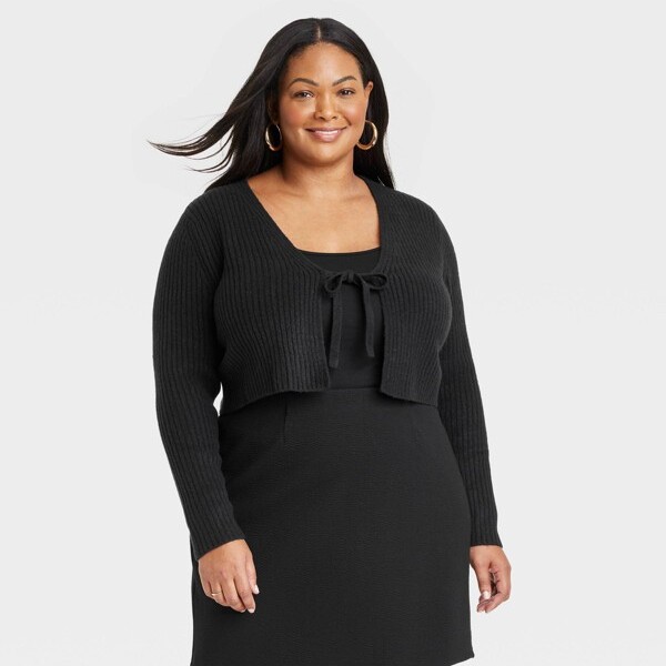 Women's Fuzzy V-neck Tunic Pullover Sweater - Ava & Viv™ Black Xxl : Target