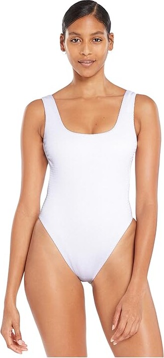 Square-Neck French-Cut One-Piece Swimsuit