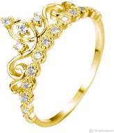 Thumbnail for your product : Guliette Verona Dainty 14K Gold Princess Crown with Diamond Birthstone Ring (April)