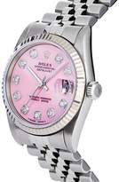 Thumbnail for your product : Mother of Pearl Pre-Owned Rolex Stainless Steel and 18K White Gold Datejust Watch with Pink Mother-of-Pearl and Diamond Dial, 31mm