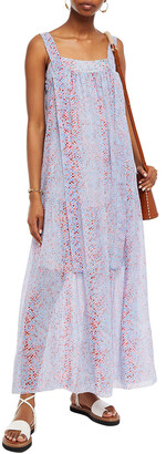 See by Chloe Printed Cotton And Silk-blend Crepon Maxi Dress